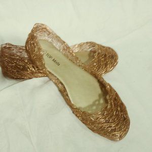 Top Moda copper jelly ballet slippers